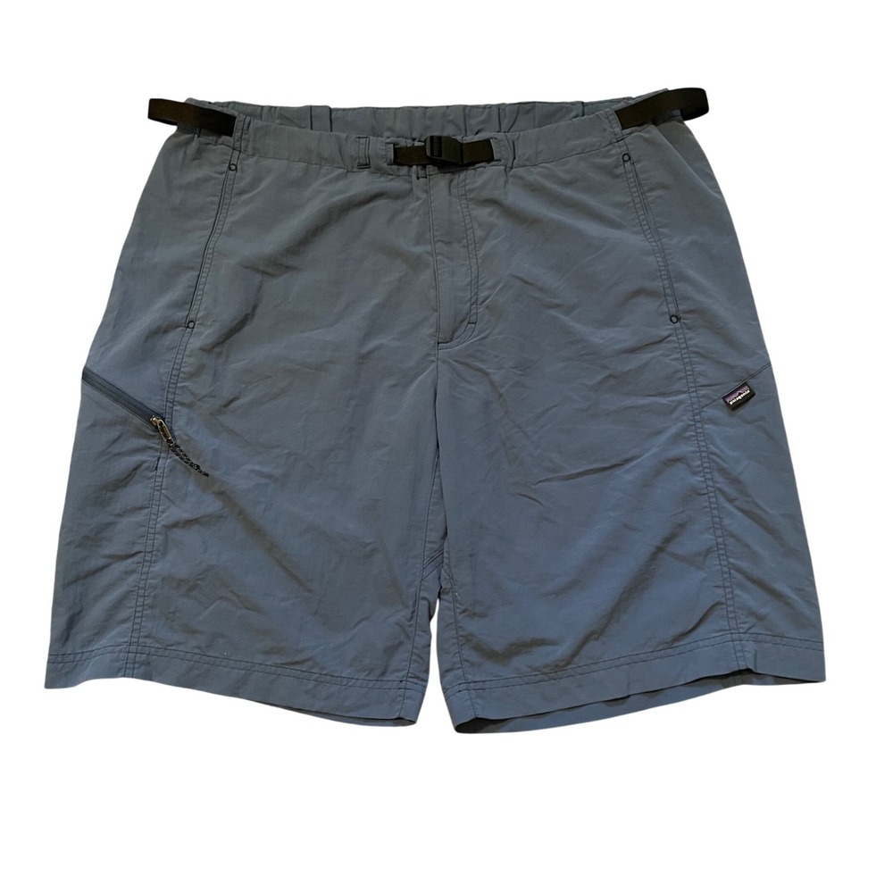 Patagonia Gi III Hiking Shorts Mens Blue Grey Nylon Belted Cargo 10 Inseam